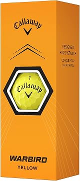 Callaway Warbird Golf Ball Yellow 2023 2-Piece Ionomer Cover Large Core view 6