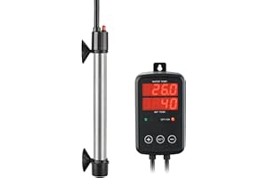 Titanium Aquarium Heater 300W, Submersible Fish Tank Heater with Digital Display Temperature Controller, 0℃-40℃ Adjustable, F