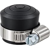 Universal Dishwasher Drain Plug Cap for Garbage Disposal with Hose Clamp | Rubber Cap &amp; Stainless Steel Clamp for Standard Disposers, Fits InSinkErator, Waste King &amp; Moen