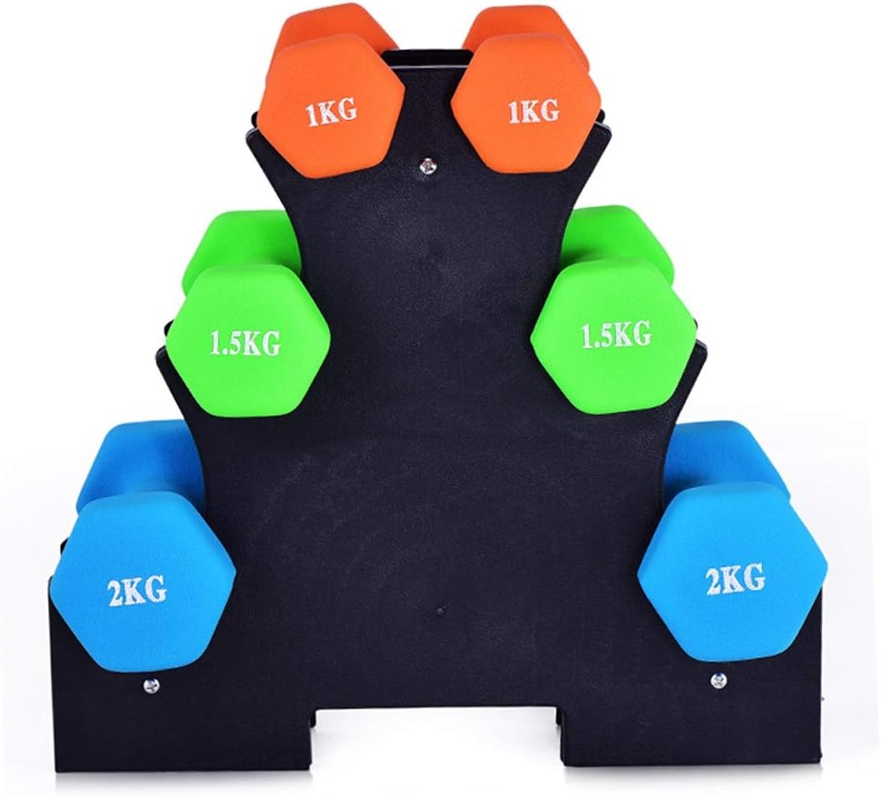 Exercise & Fitness Dumbbells Neoprene Dumbbell Men and Women All-Purpose Dumbbells in Set with Rack Home Fitness Equipment Training Dumbbell