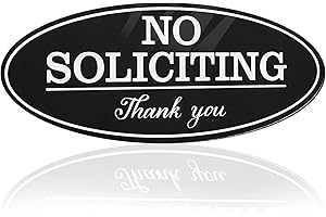 REWOALZX Self-Adhesive No Soliciting Sign for House, Front Door 2.8 * 7 in, UV & Weather Resistant, No Soliciting Sticker