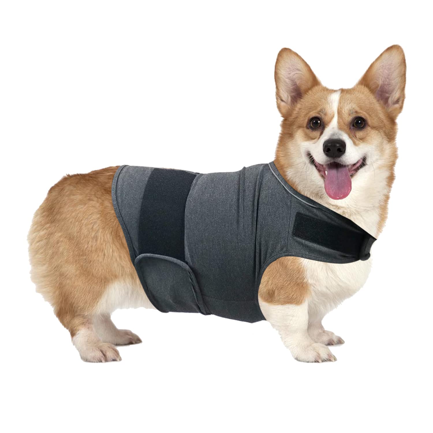 QIYADIN Dog Anxiety Relief Shirt, Adjustable Anxiety Coat Jacket for Fireworks, Thunderstorm, Travel, Separation, Calming Vest Wrap for Small Medium Large Dogs (S)