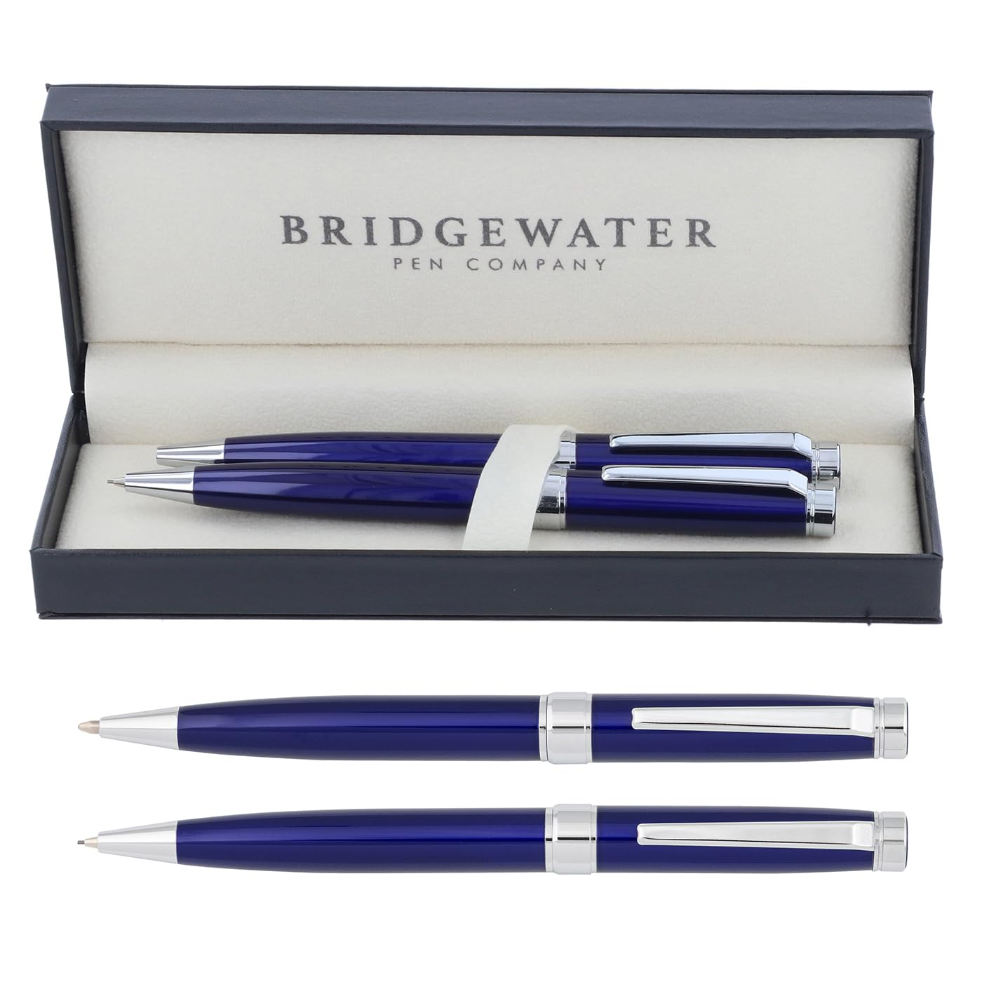 Bridgewater Pen Company Executive Ballpoint Pen & Rollerball Pen Gift Set Collection, Boxed & Sleeved (Galway, Blue)