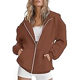 ROYLAMP Womens Hoodies Oversized Sweatshirts Long Sleeve Fleece Zipper Sweaters Drawstring Y2K Jackets