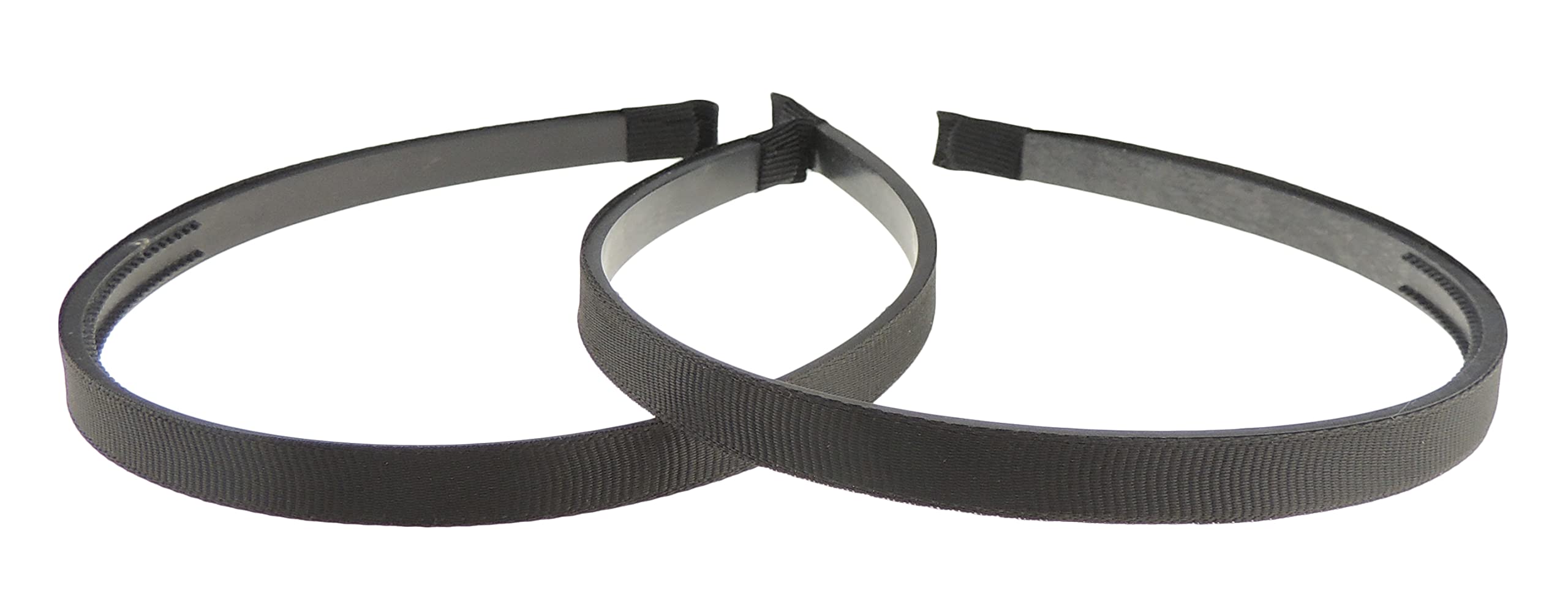 Set of 2 Girls Ladies DIY Dance Recital Play Birthday Party School Uniform Wedding Special Occasion Hair Narrow Fabric Ribbon Toothed 1cm Short Long Hair Headband Alice Band Hairband (Black)