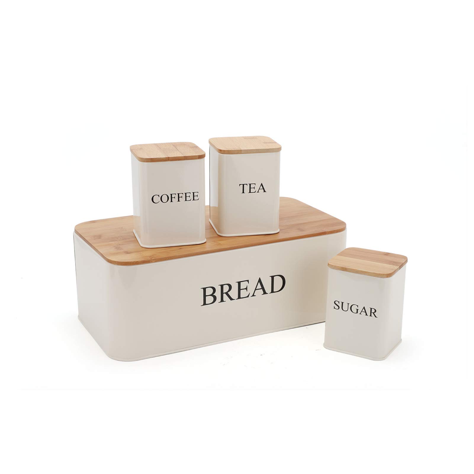 Buy ColdShine 4 Piece Kitchen Storage Canister Set with Airtight Bamboo