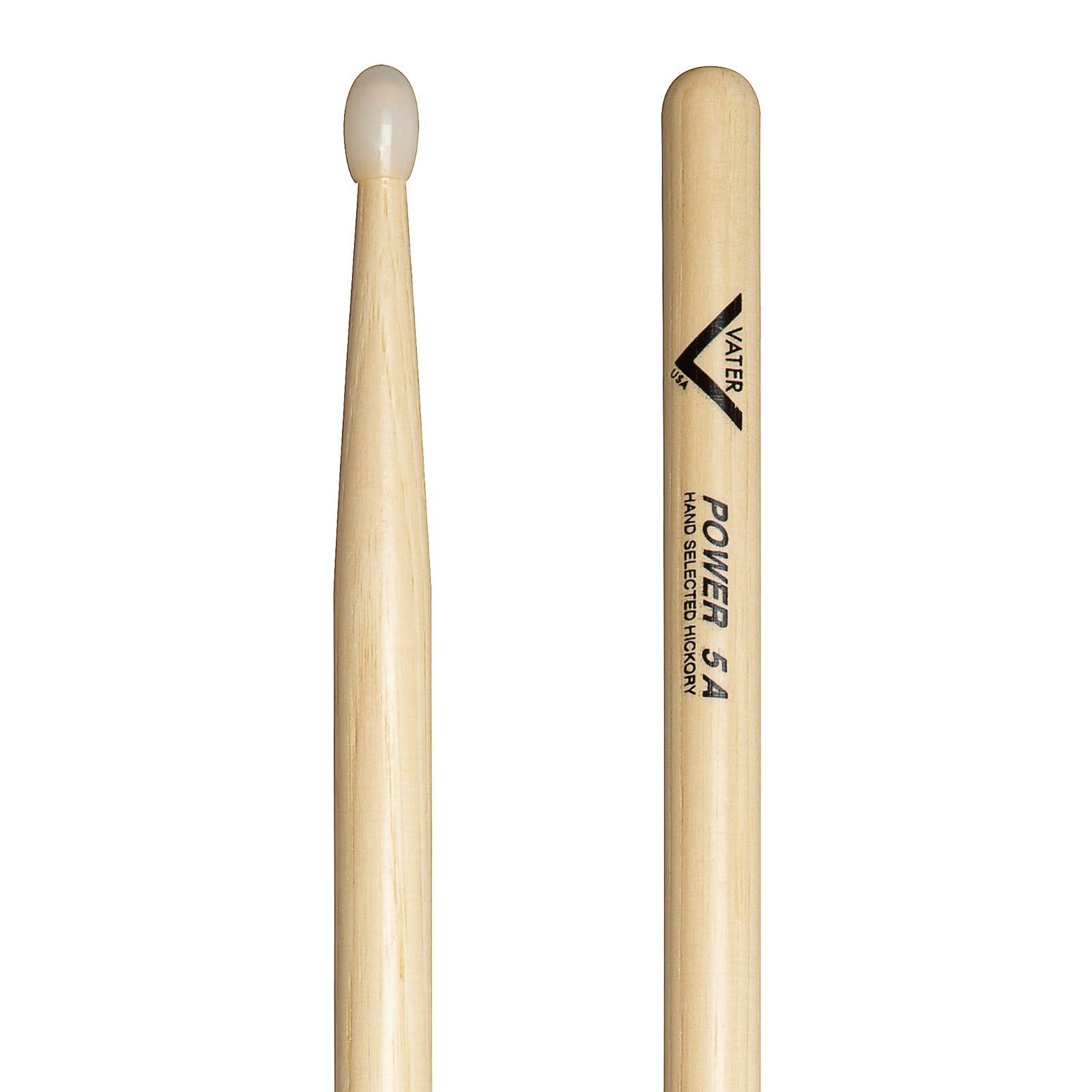 Vater Drumsticks VHP5AN - Power 5A American Hickory Series - Oval Nylon Tip