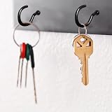 Rowwait 6Pcs Screw Hooks Ceiling Hooks Black Vinyl Coated Utility Hooks view 6