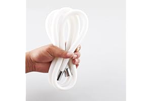 TRIPHIL Kink-free Silicone Shower Hose, 79" Extra Long Flexible Handheld Shower Head Hose Replacement, Premium Anti-Explosion RV Shower Hose with Brass Insert and Nut, Matte White