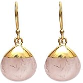 Gempires Natural Pear Cabochon Hook Earring, Meditation Earring, Handamde Jewelry, Gift for Her