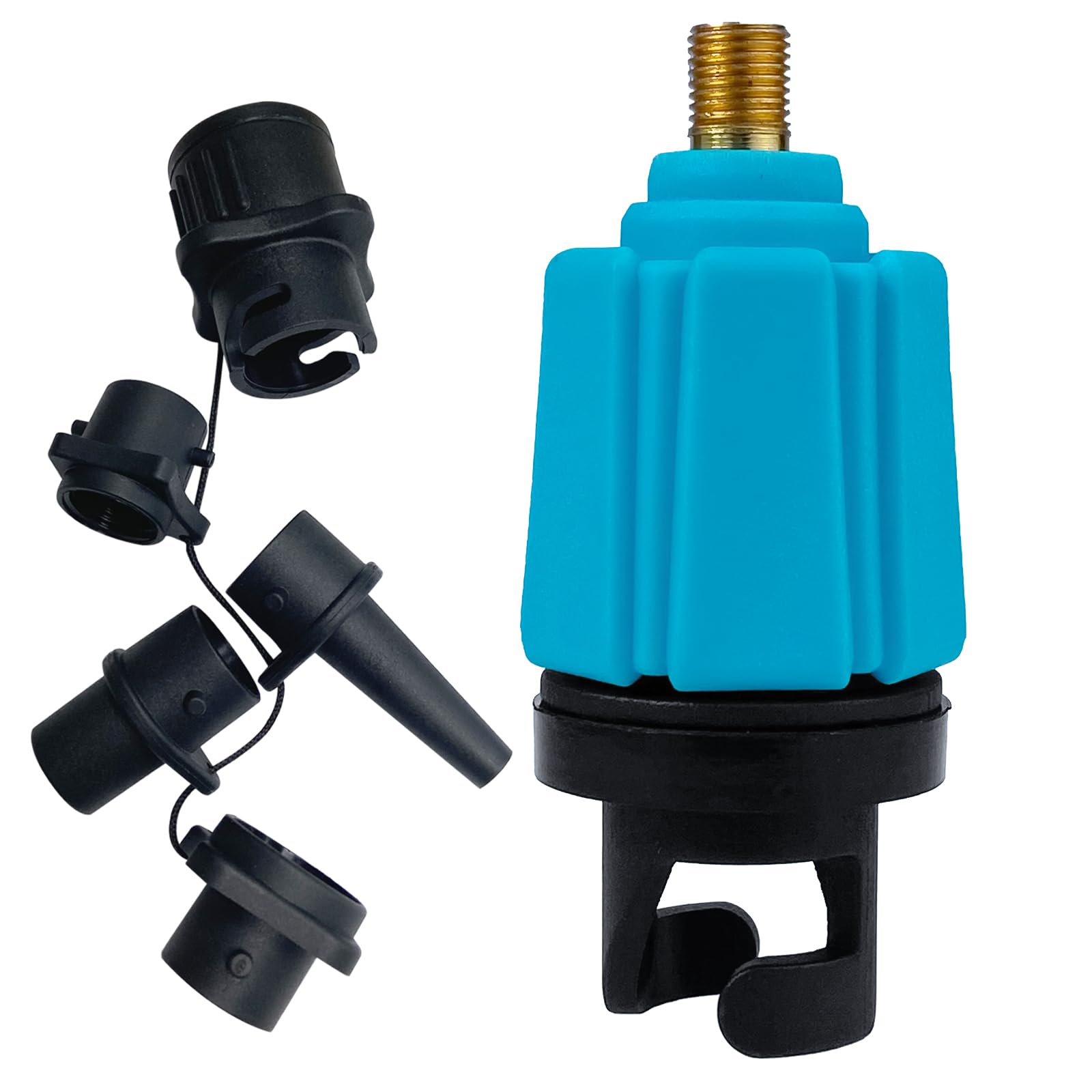 WOUMON SUP Pump Adapters,Air Valve Converter,Multifunction Air Valve Attachment for Kayak,Paddle Board,Canoe,Inflatable Boat (Blue)