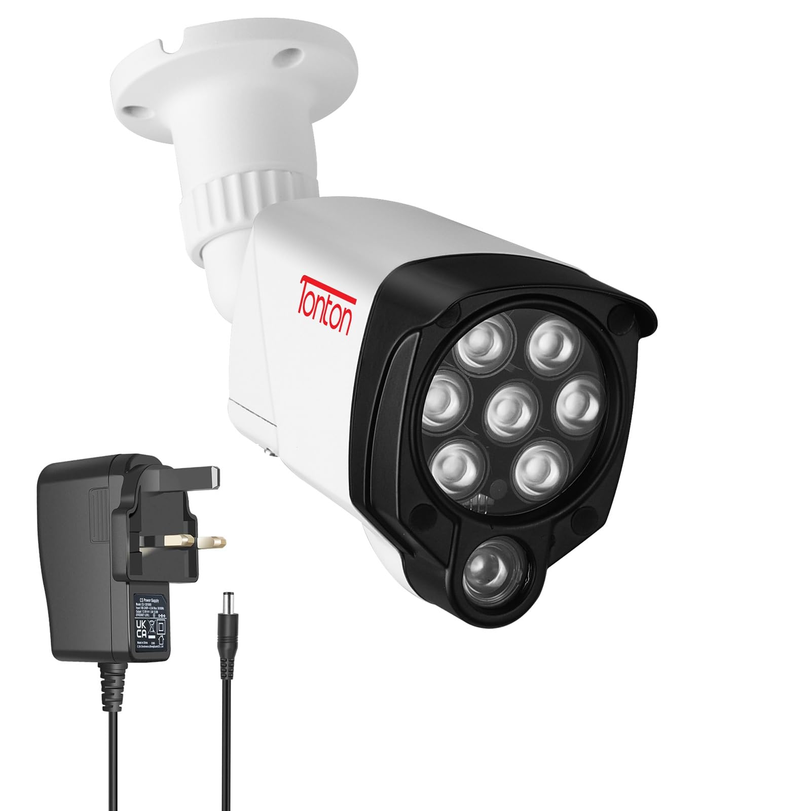 Tonton IR Illuminator 850nm Wide Angle 8-LEDs 90 Degree, 30M(100Ft) IR Infrared Flood Light for CCTV Security Cameras, Outdoor&Indoor Use, IP66 Waterproof Metal Housing, 3M Power Supply Cable(White) — image 1