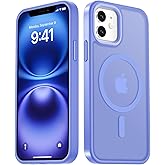LATVIN for iPhone 12 Case & iPhone 12 Pro Case, Magnetic Phone Cover, Compatible with MagSafe, Military Grade Protection, Translucent Matte Frosted Back, Lavender Purple