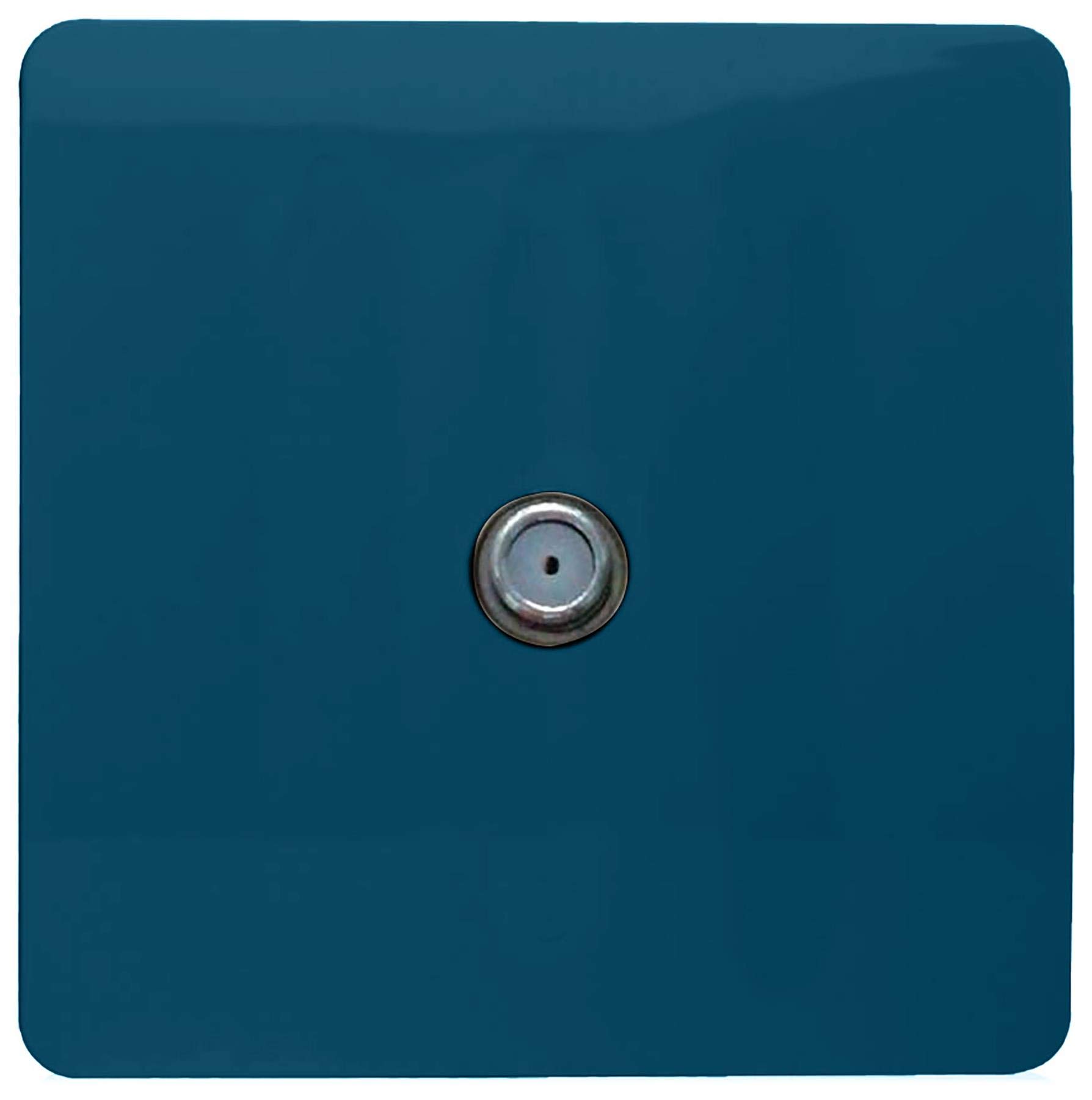 Trendi 1 Gang Artistic Modern Glossy Screwless Television Satellite Socket Midnight Blue