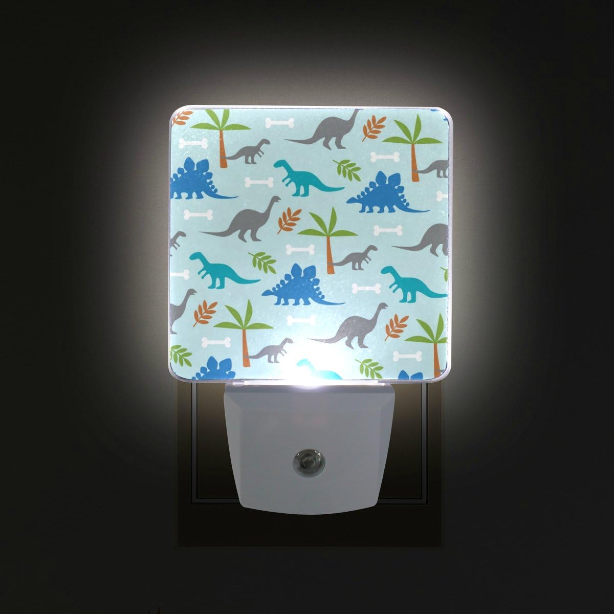 ALIREA Dinosaurs Plug in LED Night Light Auto Sensor Dusk to Dawn Decorative Night for Bedroom, Bathroom, Kitchen, Hallway, Stairs,Hallway,Baby's Room, Energy Saving