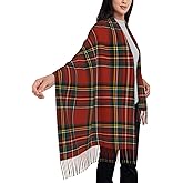 DKJlitter Scarf Wrap for Men and Women, Plaid Cashmere Feel Soft Travel Shawl for Evening Dresses, Large Warm Scarves