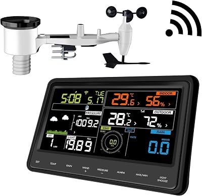 Ecowitt WS2910 Weather Station 7-in-1 Solar Outdoor Sensor Color Display