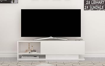 Amazon Com Decorotika Damlas Modern White Tv Stand And Media