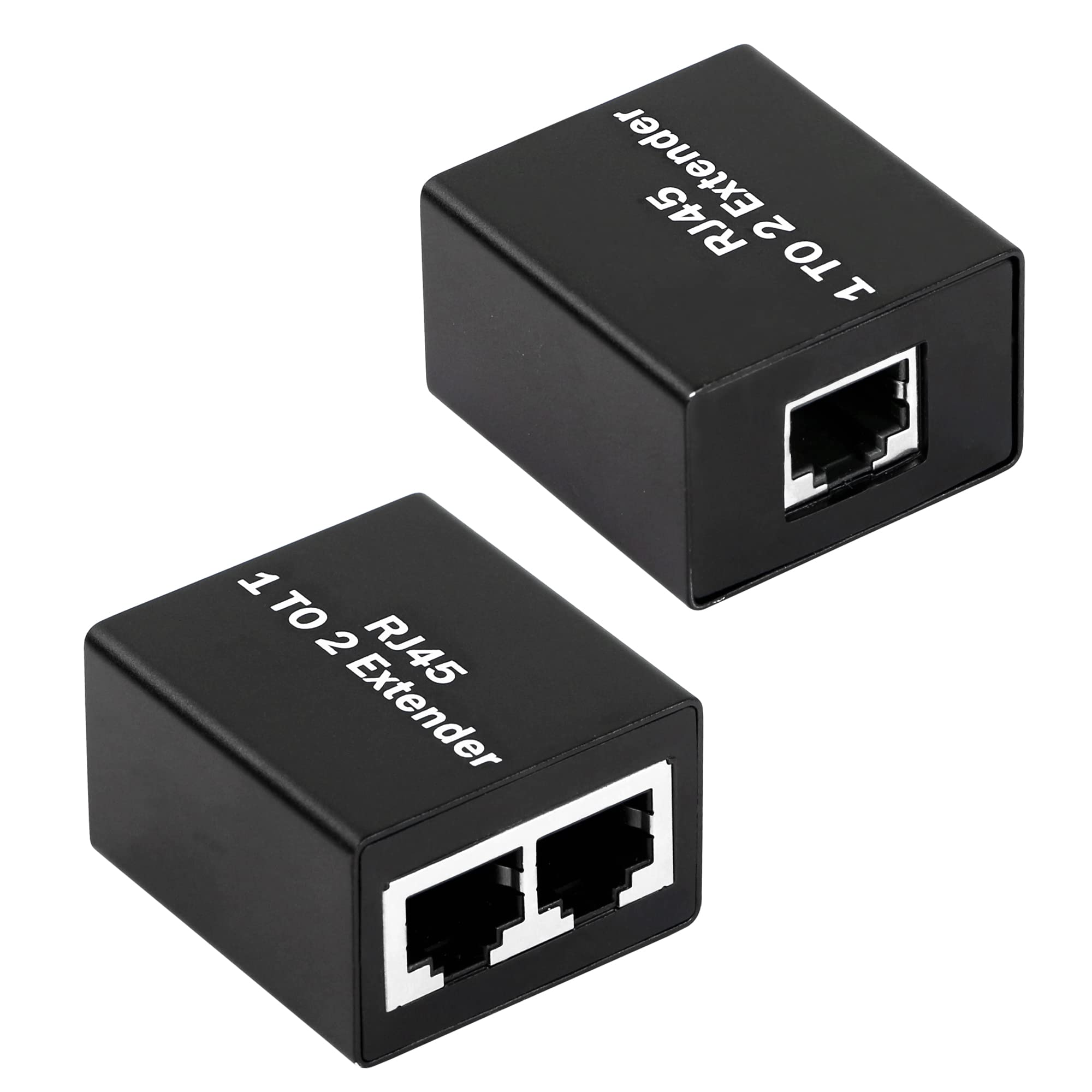 GELRHONR Ethernet Splitter 1 to 2 Adapter, RJ45 Splitter High Speed Ethernet Converter, RJ45 Network Adapter(2 Devices Surf Internet Simultaneously) for Cat5e/Cat6/Cat8 Connector LAN Internet-1Pair