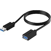 SABRENT 90 cm USB Extension Cable 3.2, USB A Male to Female, Data Sync USB Extender Cord 5Gbps High Speed for Charging Cable,