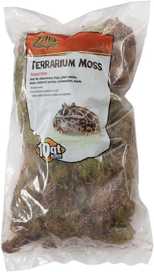 ZILLA Reptile Terrarium Bedding Substrate Beaked Moss, 10Quart Amazon