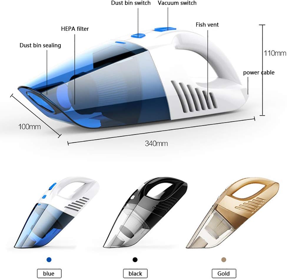 Amazon Com Dbm Cxg Car Vacuum Cleaner 1w High Power 00mah Lithium Battery Long Life Wireless Dry And Wet Portable Vacuum Cleaner For Home Kitchen Car Office Gold Electronics