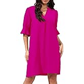 Aphratti Women's Shift Dress Short Sleeve V Neck Flowy Cute Casual Spring Summer Dresses