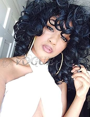 Amazon Com Exvogue Kinky Short Curly Wigs Synthetic Fiber Fluffy