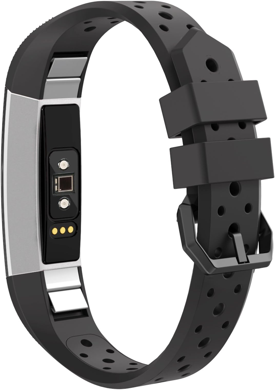 Reteck Fitbit Alta and Alta HR Soft Silicone Straps Small (5.5" - 7.5"), Adjustable Accessory Replacement Sport Bands With Sixteen Colors for Fitbit Alta and Alta HR Women Men - Black