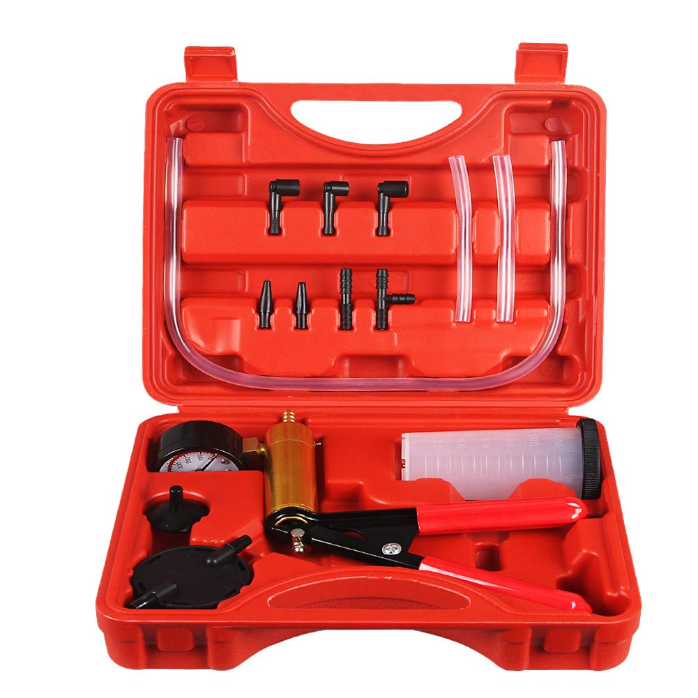 Brake Tools Case Hand Held Vacuum Pump Tester Set Vacuum Gauge and