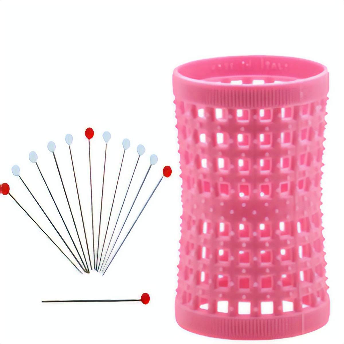 12 Metal Rollers Pins + Pink HGR 42mm/1.65in Pack of 12 Kimble Hair