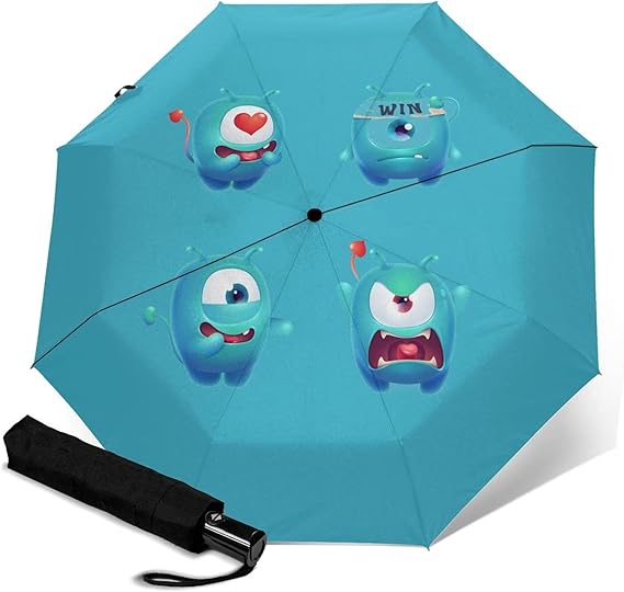Amazon かわいい モンスター イラスト 1 超軽量 携帯しやすい折り畳み傘 耐強風設計紫外線遮蔽 台風対応 梅雨対策 Uvカット 晴雨兼用 収納ポーチ付き 撥水 速乾 耐強風 メンズ レディース 折りたたみ傘 通販