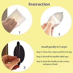 4 pcs Black Peel and Stick Pull for Mirrored
