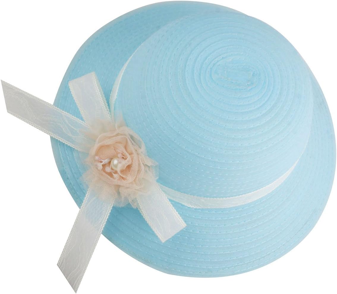 JIERKU Wide Brim Summer Hat Girls Sun Hat Multi-Colors Outdoor Beach Hats for Kids