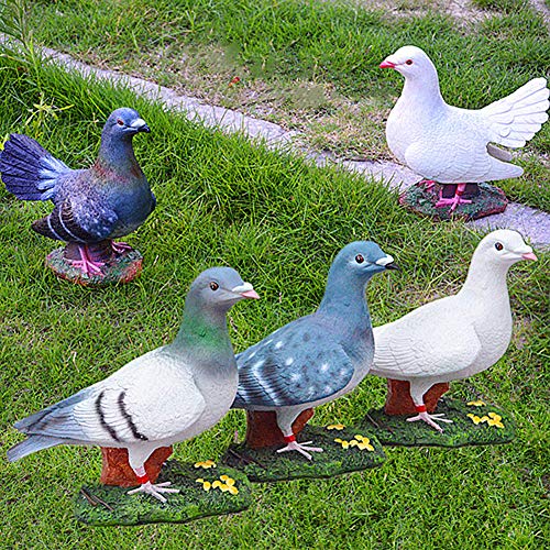 Accreate Bird Adornment Simulate Pigeon Adornment Graceful Resin Artware Decor Yard Garden Park (B Gray White) - Thumbnail 2