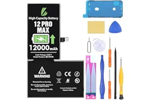 LL TRADER Battery for iPhone 12 Pro Max 12000 mAh High Capacity Replacement Battery for iPhone 12 Pro Max, (A2342、A2410、A2412、A2411) with Full Set Repair Tool Kit 2025NEW Model