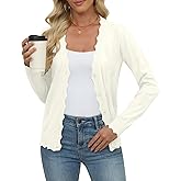 Kinnette Women's Long Sleeve Lightweight Button Down Cardigans V-Neck Knit Cardigan Sweaters