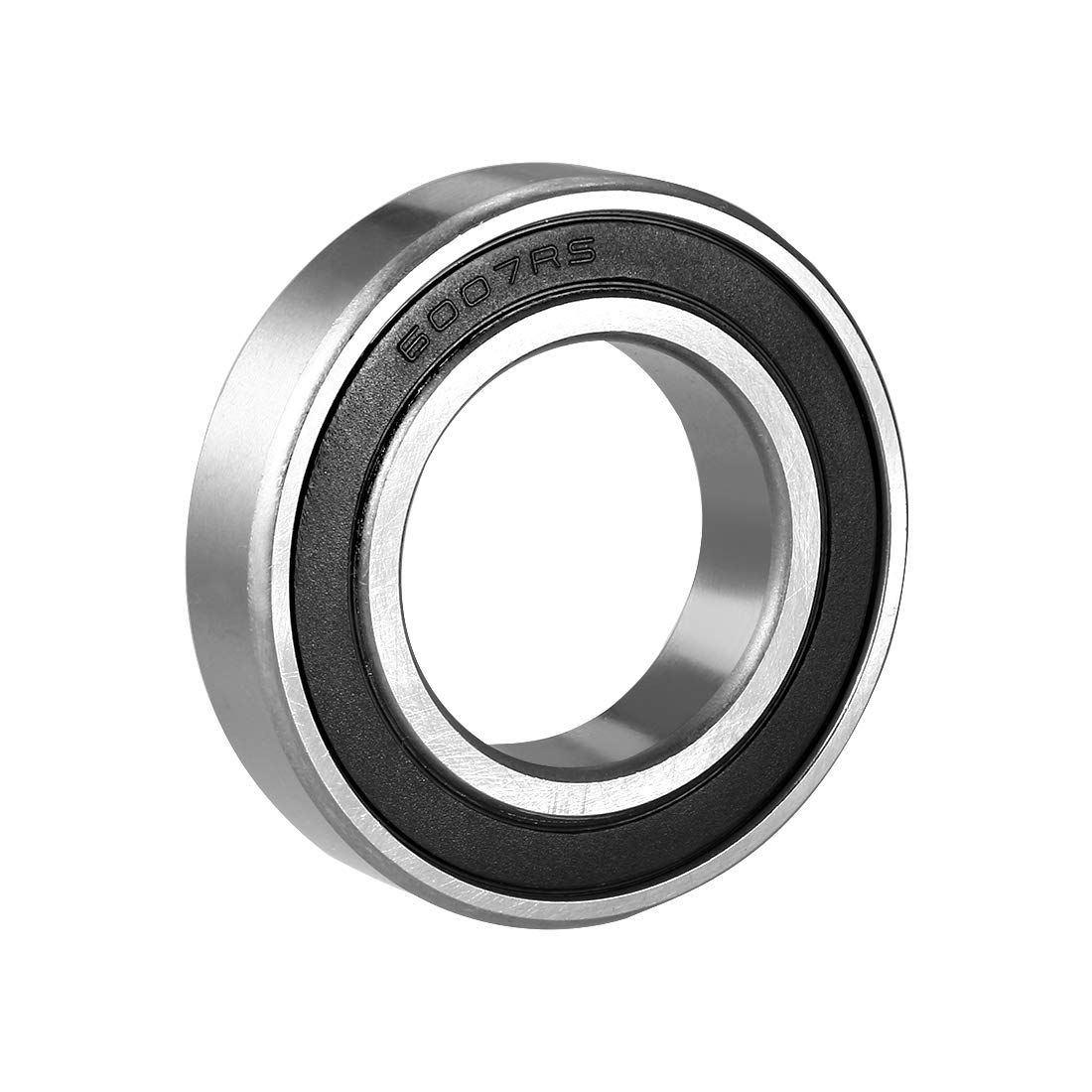 sourcing map 6007RS Deep Groove Ball Bearing Single Sealed 160107, 35mm x 62mm x 14mm Chrome Steel Bearings (Pack of 1)
