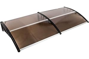 FLANDRE Patio Door Window Awning Canopy, Polycarbonate Cover Front Door Outdoor Patio Awning Canopy UV Rain Snow Protection Hollow Sheet