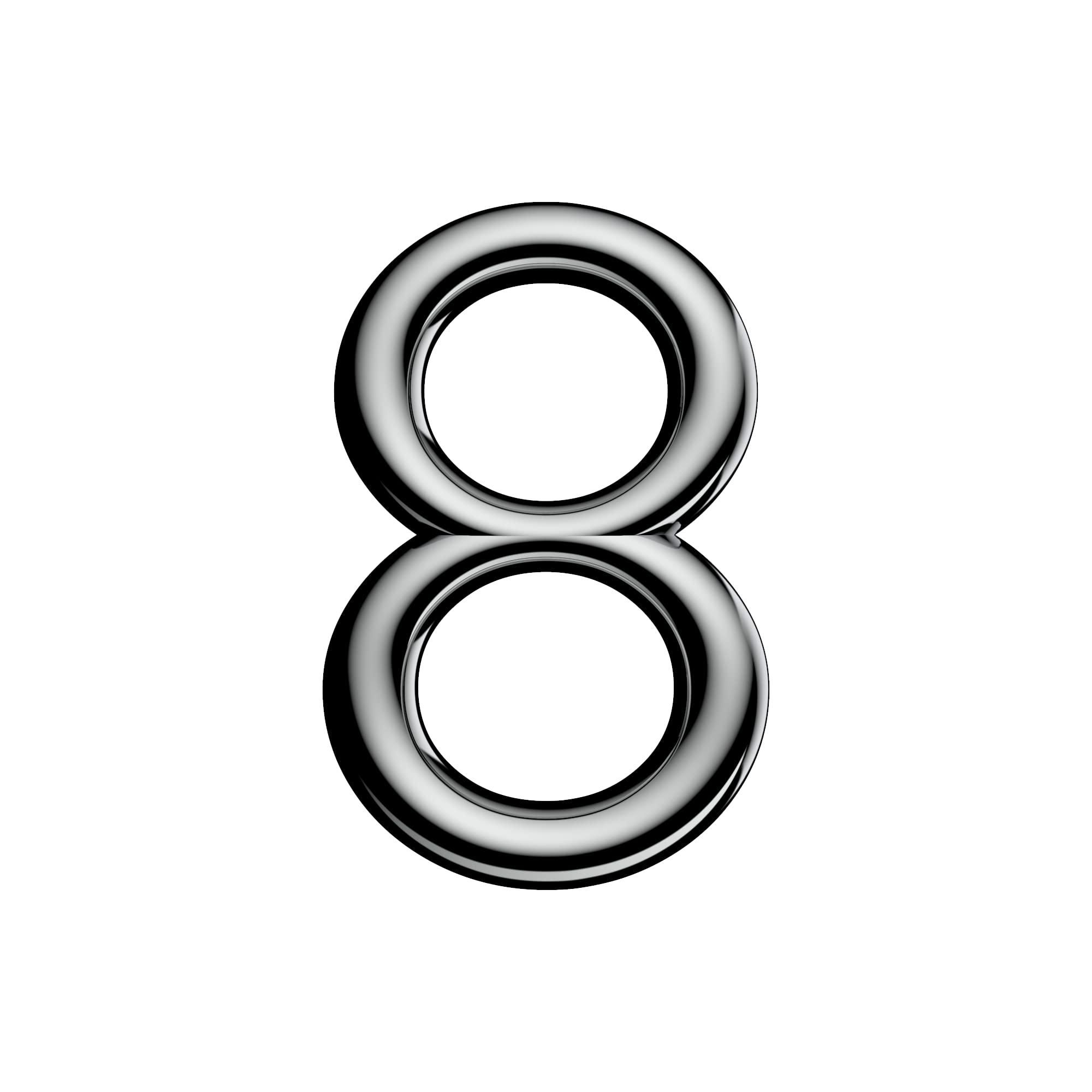 Ultion Sweet Chrome Door Numbers '8' - 3inch height - Self Adhering, No Drilling or Screwing Required …