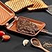 Gelinzon Red Copper Double Coated Nonstick Grilled Sandwich and Panini Maker with Handles