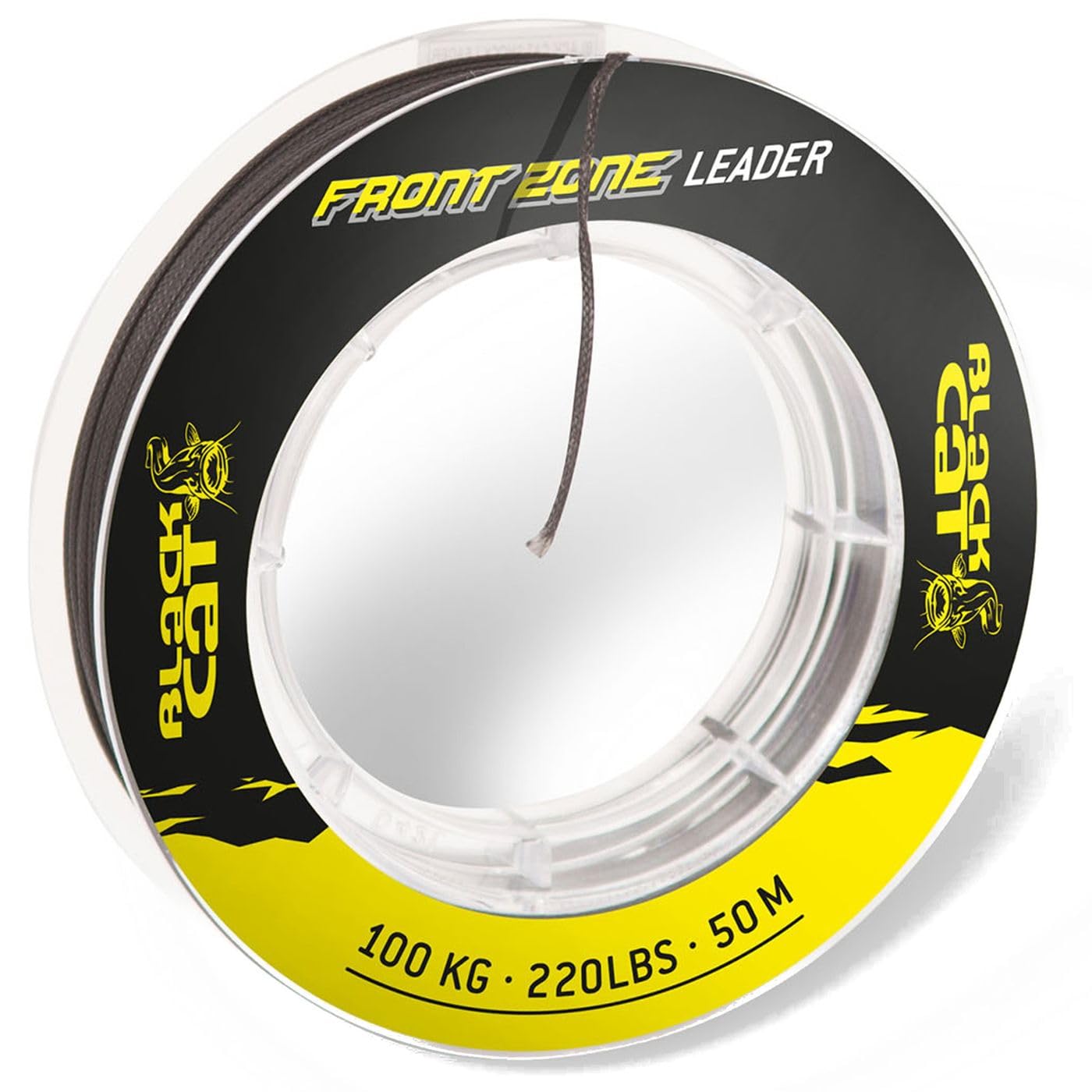 Black Cat Front Zone leader 50 m – Chalk line for catfish fishing, braided leader line, leader material for catfish fishing