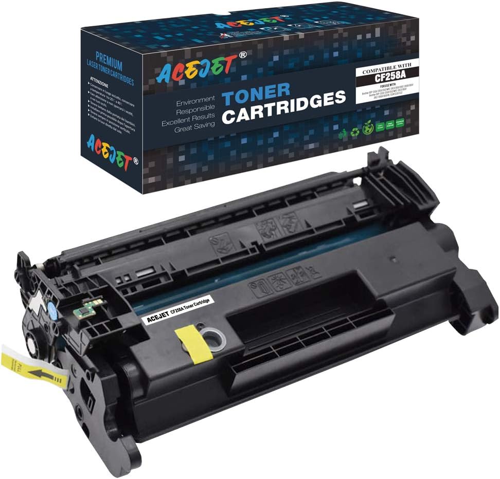 ACEJET Compatible CF258A Toner Cartridge Replacement for HP 58A CF258A Toner Cartridge for Use in HP LaserJet Pro M404n M404dn M404dw MFP M428fdn MFP M428fdw M304n M304dn M304dw Printer(Black, 1-Pack)