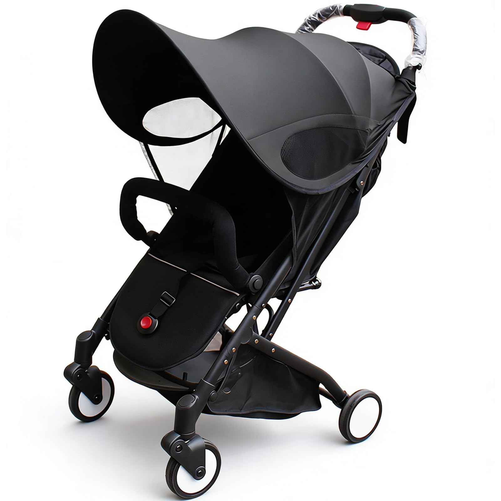 Pram Sun Shade Cover Universal Baby Sunshade UPF 50 Adjustable Sun Shade Canopy Pram Buggy Sun Protection Cover Infant Stroller Awning Sun Shield Windproof Anti-UV Umbrella Canopy for Pushchair