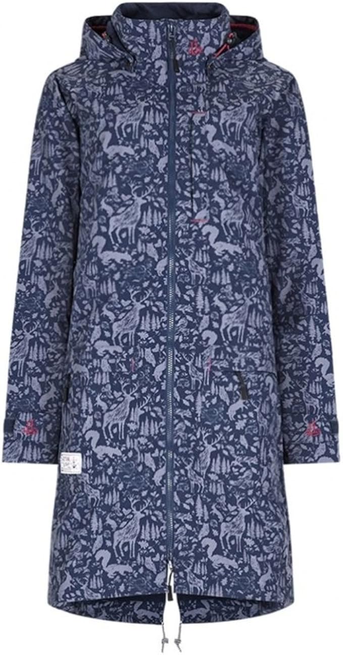 Lazy Jacks Ladies Long Line Printed Waterproof, Windproof, Breathable