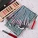 Makeup Brush Set, 10 PCs Professional Makeup Brushes for Foundation Blending Blush Concealer Eye Shadow, Synthetic Fiber Bristles & Acrylic Handle, Travel Makeup Bag Included, Glitter Green Valentines