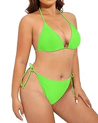 Tempt Me Women Plus Size Triangle Bikini String Two