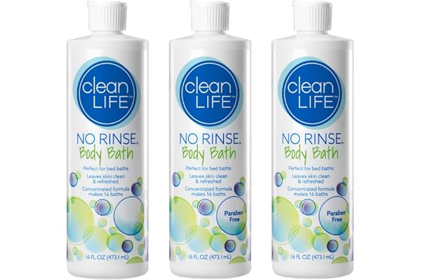 No-Rinse Body Bath, by Cleanlife Products Ltd, Leaves Skin Clean, Refreshed and Odor-Free, One Bottle Makes 16 Complete Baths