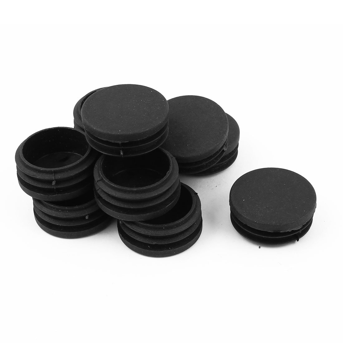 Sourcingmap Chair Table Legs 42mm Dia Cap Round Shape Ribbed Tube Insert 10 Pcs