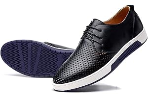 konhill Men's Casual Oxford Shoes - Breathable Dress Shoes Loafers Lace-up Flat Sneakers